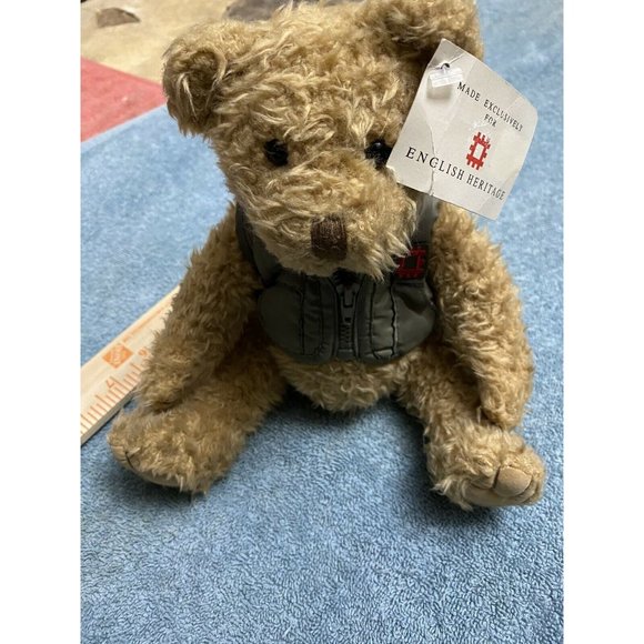 English Heritage Teddy Bear Cuthbert 10" Custodian Green Vest Plush - Picture 3 of 7